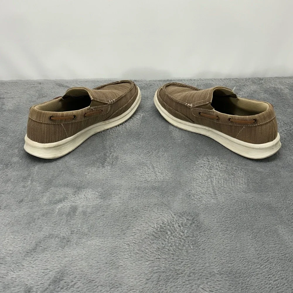 Sonoma Goods for Life Mens Tan Textile Slip On Boat Shoe Loafers Size 8 Med